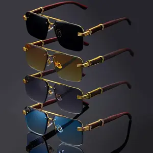 Trendy Vintage Sunglasses, 4-Piece Unisex Full Rim Retro Square Eyewear - Oversized Round/Rectangular Fashionable Frames Sunglasses, Double Bridge, Lightweight Decorative, Perfect for Party/Casual Wear, Men's Accessories, No Included Accessories