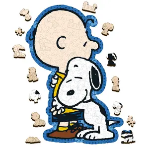 Peanuts Snoopy Puzzle – Better Together – Wooden Puzzles for Adults, 200 Pieces Irregular Shaped Jigsaw Puzzles, Precision Laser Cut, 5MM Thick, Officially Licensed Merchandise, 9" x 12.8" snoopy  stuff