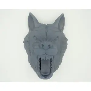 Lone Wolf Wall Companion: 3D Printed Wolf Head Wall Mount