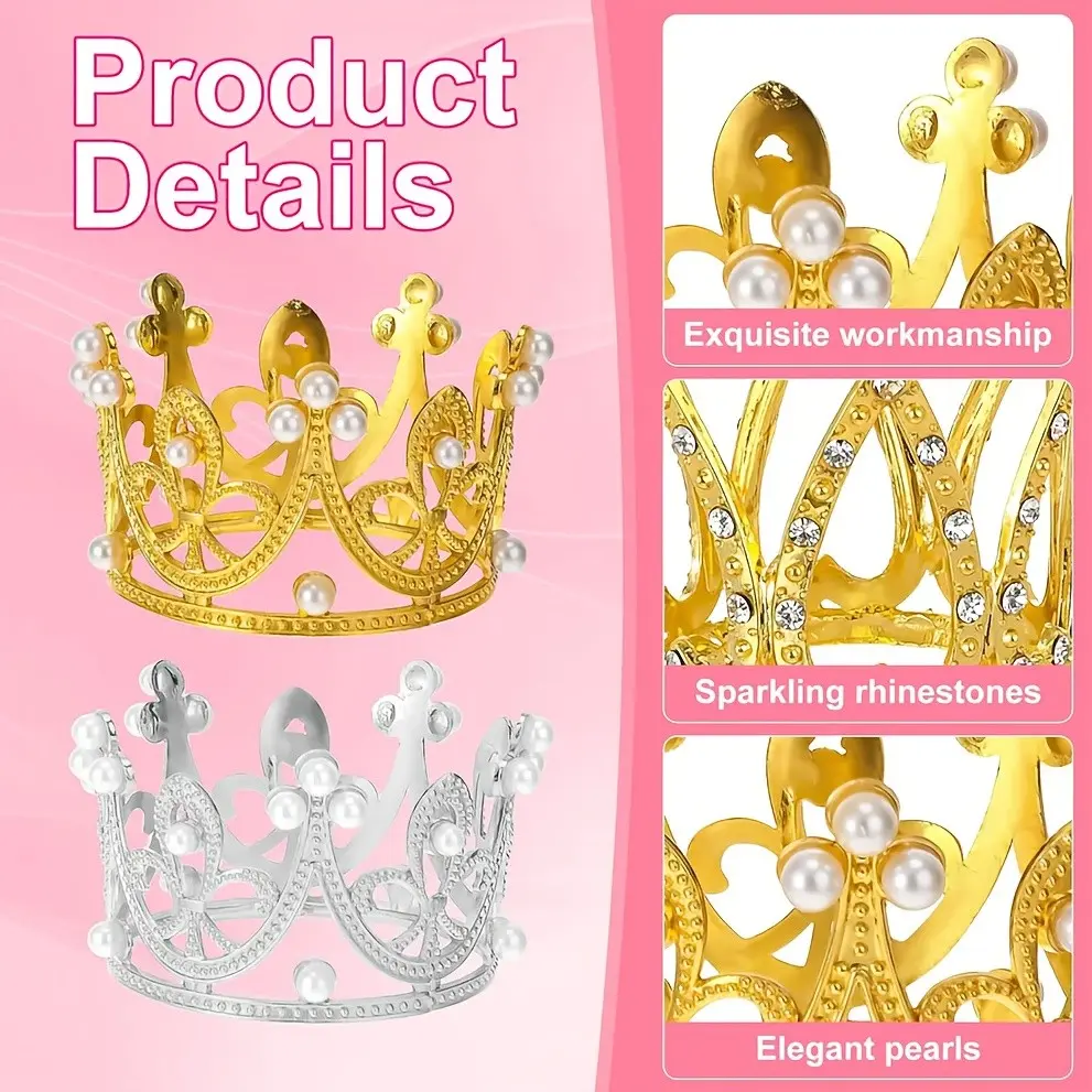 10pcs Flower Crown Cake Decorations, Cake Decorating Supplies, Mini Bouquet Party Supplies, Perfect for Birthdays & Weddings, Mother's Day Gifts