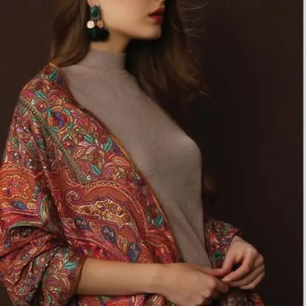 Pure Kashmiri Pashmina Shawl with Embroidery for Women - Fashion Accessory scarf