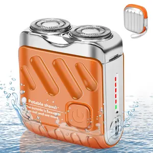 R-12 Luggage Electric Shaver, Beard Shaver Mini and Portable Suitcase Design, Razor USB Rechargeable One-Button for Home Travel Comfort Water Proof