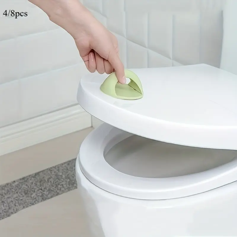 4/ 8pcs Hygienic Hands-Free Toilet Seat Lifter, Bathroom Accessory: Universal Fit, Easy Installation, Sleek Design for Enhanced Bathroom Safety and Style