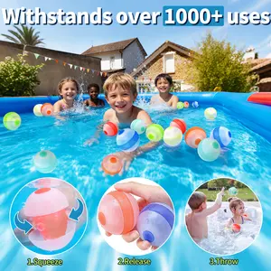 SummerVibes 6/12Pcs Reusable Water Bomb Balloons, Pool Beach Toys for Kids ages 3-12, Summer Toy Water Toy for and Girls, Outdoor Activities Water Games Toys Self Sealing Water Splash Ball for Fun