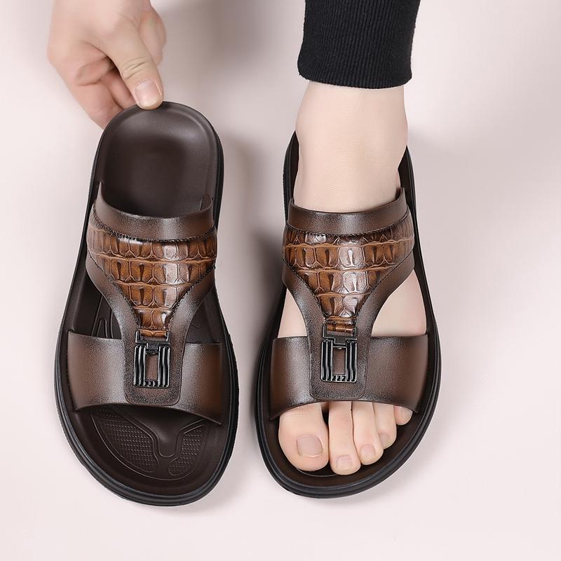 Men’s Summer New Non-Slip Outdoor Casual Business Slide Sandals  Flipflop Footwear Bathroom Lounge Slides and Beach Slides
