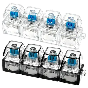 Keyboard Fidget Toy, Keyboard Fidget Keychain 4-in-1 Keyboard Decompression Button Finger Clicker Toys, Button Stress Relief Fidget Gifts (Clear Black)