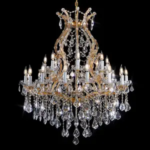 24 Lights, Crystal Chandelier Light Fixture Modern Chandelier Crystal Lighting, Crystal Pendant Raindrop Chandelier For Dining Room,Bedroom,Living Room