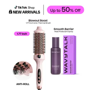 Wavytalk Blowout Boost Ionic Thermal Brush and Wavytalk Smooth Barrier Heat Protectant Spray Set