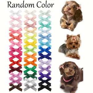 10-Pack Pet Bow Hair Clips, Soft Elastic Fashion Accessories for Dogs, Cats and Puppy, Mixed Colors Butterfly Shape Hair Pins