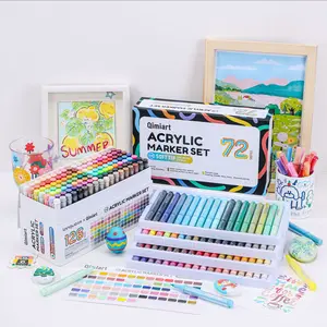 Languo 72/126 Colors Acrylic Marker Pen Set, Soft Tip Paint Pens for Rock, Wood, Glass, Canvas, Stone, Ceramic, DIY Crafts & Art Drawing