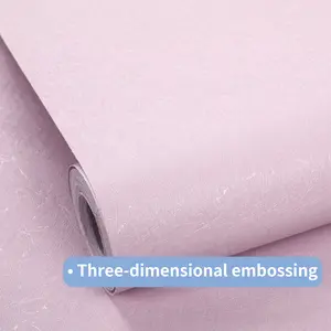 Blush Pink Linen Texture Peel and Stick Wallpaper - Textured Wall Paper Fabric-Look Self-Adhesive | Waterproof Removable DIY Wallpaper for Living Room, Bedroom, Nursery & Girls' Room Decor