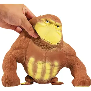 Stretchy Monkey Stress Relief Toy — A Soft & Adorable Stress-Buster for Kids and Adults; Gorilla-Themed, Stretchable, and Squeezable Sensory Toy — Effectively Relieves Anxiety (Brown)