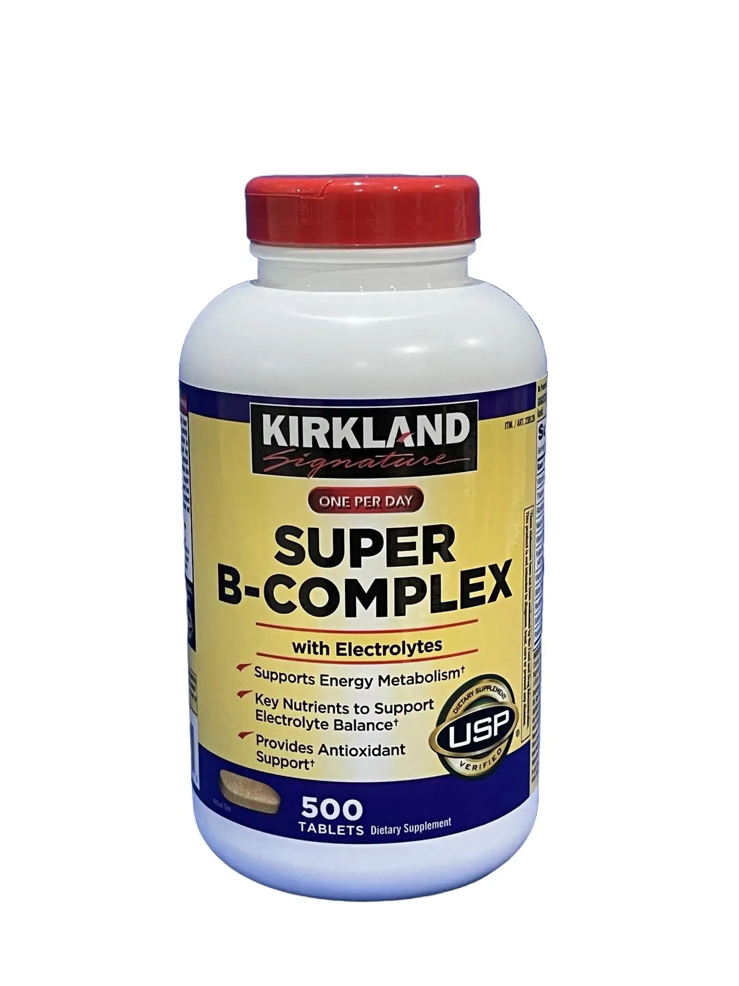 Kirkland Signature Super B-Complex with Electrolytes 500 Tablets for Energy Metabolism and Antioxidant Support Healthcare Vitamin Supplement