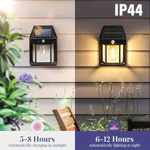 2 Pack Smart Solar Wall Light with Motion Sensor Solar Garden Light, Outdoor Exterior Wall Light, Smart Light Controlled Solar Light for Patio, Outdoor, Porch, Deck
