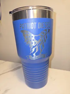 Patriot Diesel Insulated Cups 30 OZ Blue with Laser Engraving Design Drinkware Tumbler Water Bottles