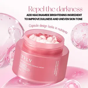 Pink Niacinamide Capsule Cream | Brightening & Hydrating Deep Moisturizing Nourishing Daily Face Moisturizer with 2.2% Niacinamide for Even Skin Tone，net：50g