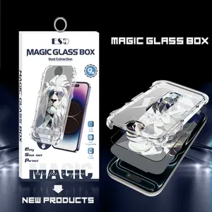 2 Pack HD Sunglasses Lion Magic Glass Box Screen Protector For iPhone 15 16 17,Full Screen Full Cover,With Easy Install Tool Kit,HD Clear Glass With Applicator,No White Edge,No Bubble,No Dust,Automatic Exhaust and Dust Removal outdoorfun