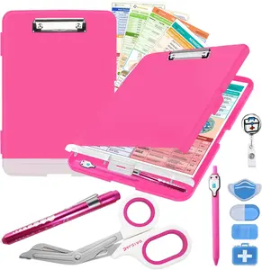 All-in-One Nursing Essentials Kit for Work - Clipboard with Storage, Badge Reel, Pen Light, Sticky Notes, Pen & Cheat Sheet - Perfect for Professionals & Students - Gift for Nurses & Students