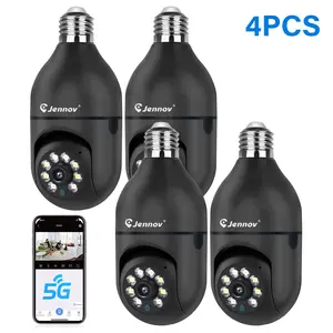 Jennov Light Bulb Security Camera, 360°/2k HD Wireless Camera, 5/2.4Ghz Wi-Fi Light Socket Camera with Auto Tracking, AI Human Detection, Compatible with Alexa for Indoor&Outdoor Home Security camaras de seguridad