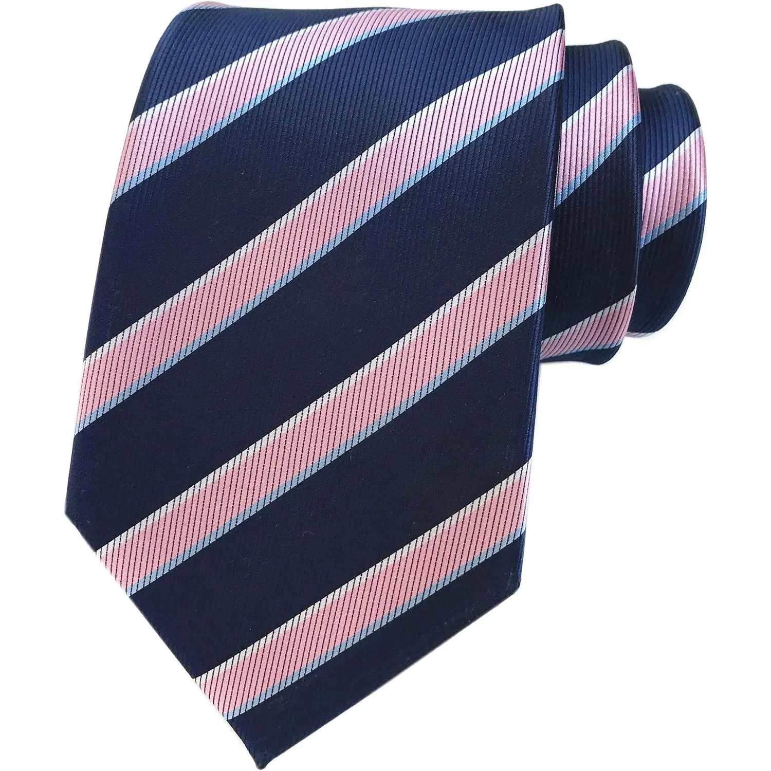 Male 8cm Classic Striped Jacquard Woven Polyester Necktie - Casual Elegant Tie for Business, Formal Suits, Dynamic Occasions, Red and White Options, Dry Cleaning Compatible