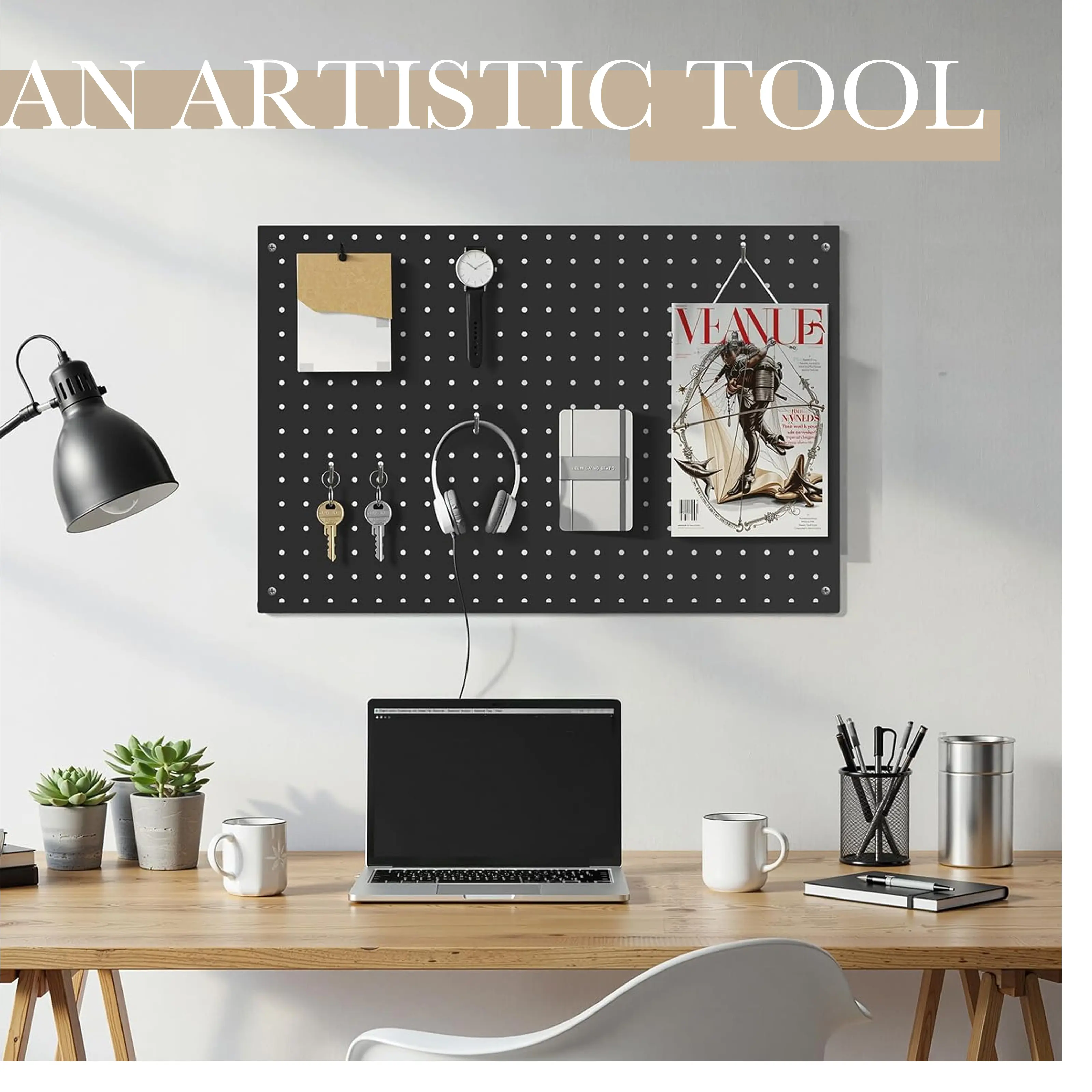 108pcs Pegboard Wall Organizer Kit - Heavy-Duty Metal 12x24in Panels & Hooks, Vertical Space Saver for Workbench/Garage Storage, Flexible, Durable, Easy to Install, Customizable Layout