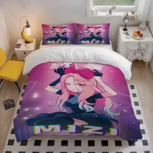 3Pcs Alien Stage MIZI Alien Stage alien stage virtual idol MIZIThemed Polyester Vibrant Bedroom Bedding Set, Colorful Art Print, Warm Christmas Gift, Great for Home & Guest Room, 1 Duvet Cover + 2 Pillowcases (No Insert)