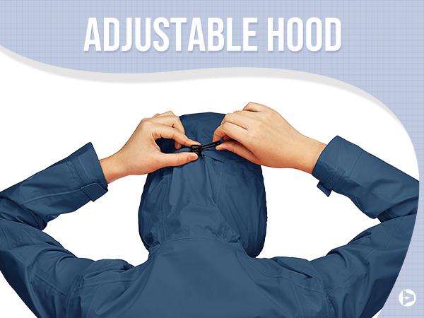 Outdoor Ventures Women's Packable Casual Polyester Long Sleeve Sporty Chic Waterproof Hooded Rain Jacket for Female Cycling Outdoor Ventures Women's Packable Casual Polyester Long Sleeve Sporty Chic Waterproof Hooded Rain Jacket for Female Cycling