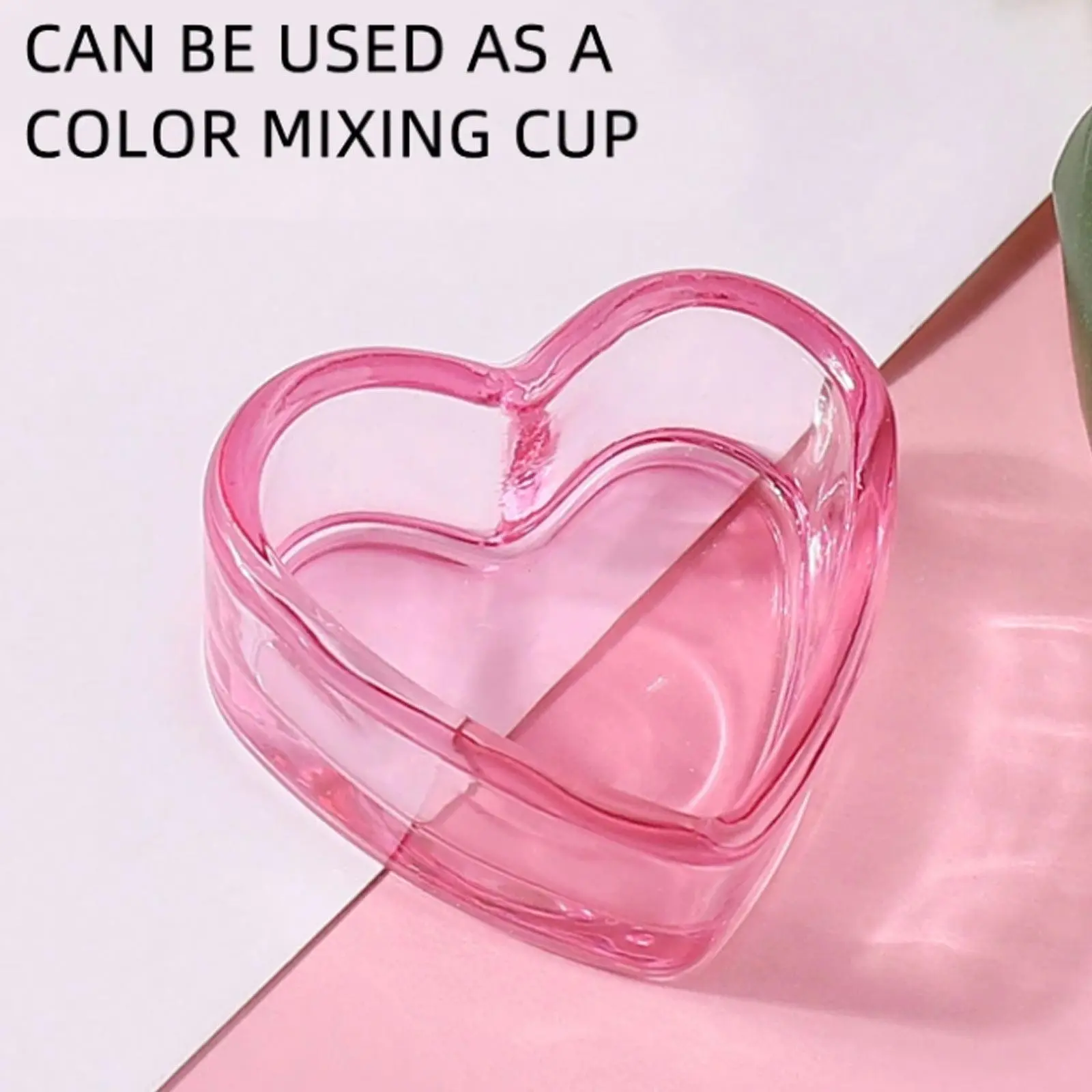 2/3/4/5/6pcs Crystal Glass Nail Art Dish - Nail Care Acrylic Powder & Liquid Holder, Color Mixing Pen Washing Cup for Manicure Tools, Nail Brush Heart Shape Clear Bowl Nail Powder Holder DIY Manicure Tools Storage