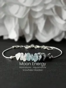 1 pc Moon Energy Bracelet Raw Crystal Moonstone Crystals For Intuitive Healing Manifestations Perfect Gift For Women, Ins Style Design, Suitable For Daily Wear, Gift For Friends, Family, Couples, Birthday And Holiday
