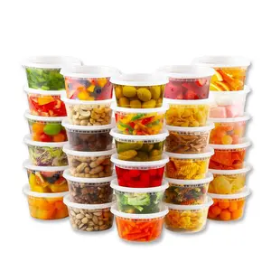 TikTok Viral 48-Pack  12oz Soup Cup Bundle – Leak-Proof  Containers compartment condiment lid meal on-the-go sauce to-go salad food storage container Kitchen Lunch Box