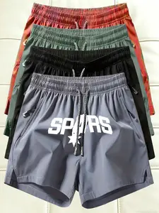 Men's Quick-Dry Zip Pocket Shorts, Sporty Ice Silk Breathable Casual Workout Shorts, Tiktok Trend Home/beach/fitness Drawstring Shorts