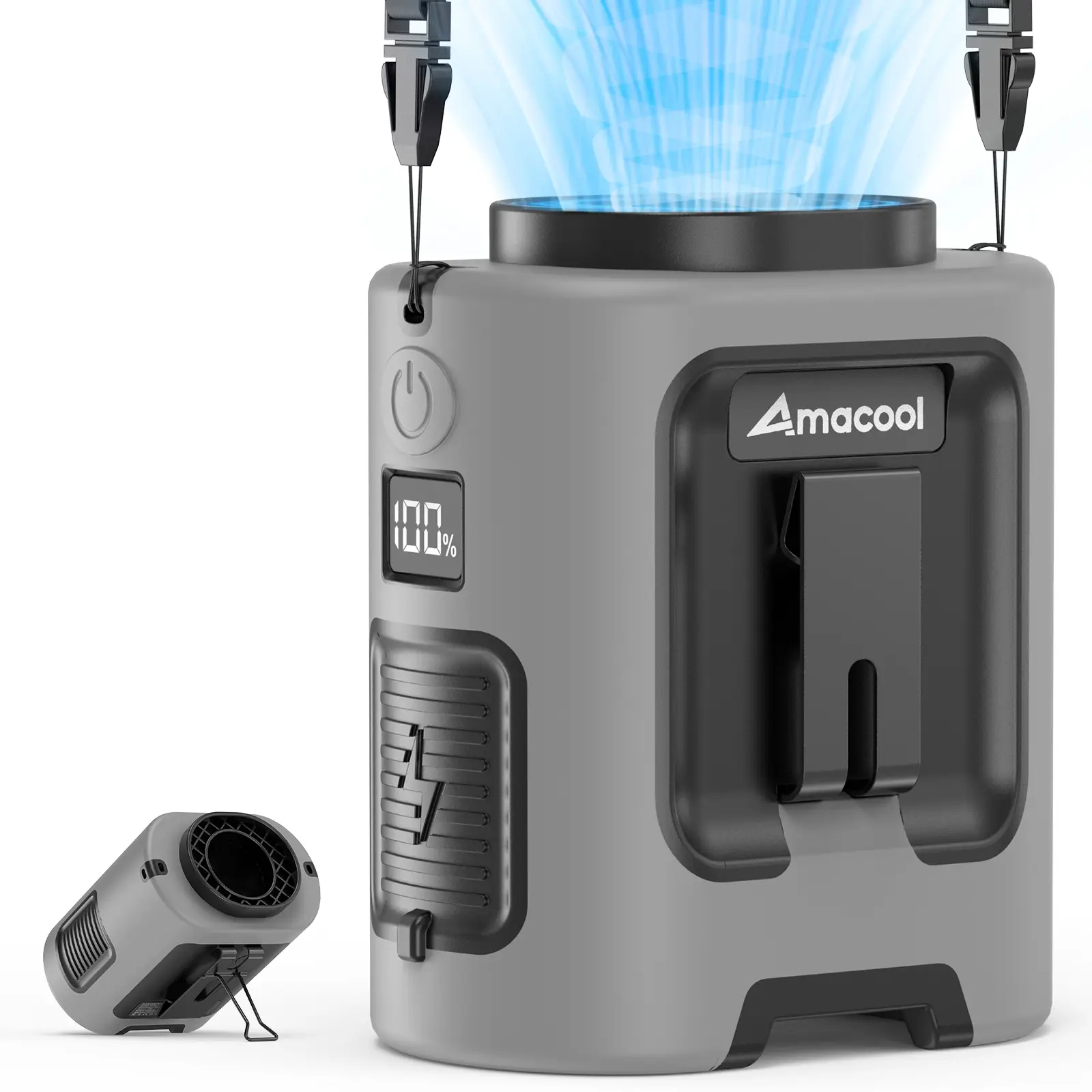 AMACOOL Mini Portable Waist Fan Clip on 13000RPM 4-Speed Personal Neck Fan Rechargeable Wearable Shirt Belt Fan for Outdoor Work Jobsite Travel Campin