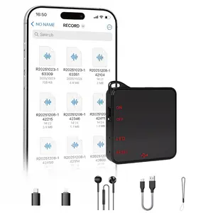 Ultra Slim Magnetic Digital Voice Recorder Voice Activated Recording Long Battery Large Storage OTG Adapter Portable Audio Recording Device
