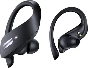 Wireless Earbuds Bluetooth Headphones 80Hrs Playtime IPX7 Waterproof Sports Ear buds Build-in Mic Over Ear Earphones with Earhook Bluetooth 5.3 Headsets Digital Display for Workout Phone Laptop Black