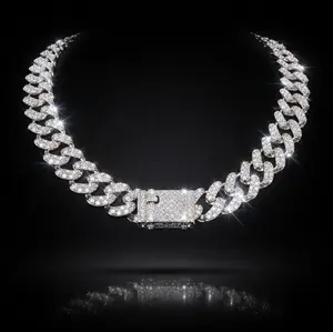 Gifted 2026 Classic Silver Gold Cuban Link Chain Men Necklace Iced Out Diamond Luxury Hiphop Swag Bling Waterproof Nickel Free Jewelry Gift Men Fashion