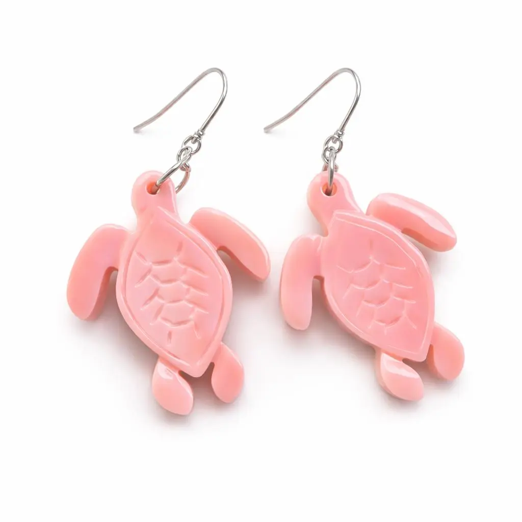 Pink Conch Shell .925 Solid Sterling Silver Earrings