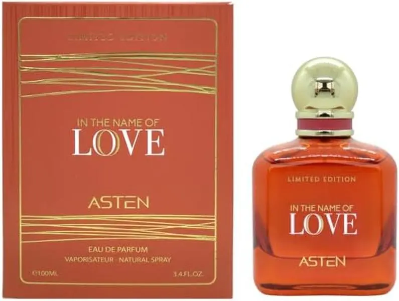 Asten In The Name of Love Eau de Parfum 100ml Alluring Fragrance with Pink Pepper Juniper Violet Toffee Cinnamon Lavender Sage Vanilla Tonka Bean Amber Suede