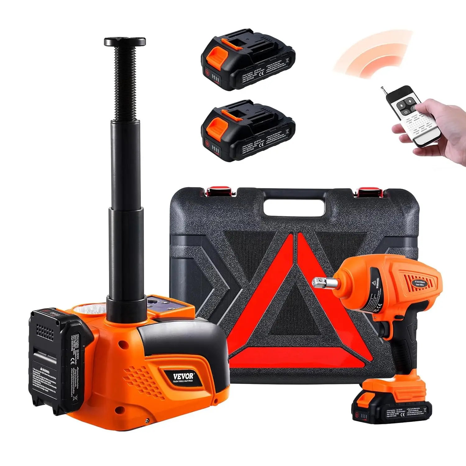 【DealsForYouDays】VEVOR Upgraded Wireless Electric Car Jack with Remote Control & Battery Charging, 5 Tons /11000 lbs Portable Jack kit