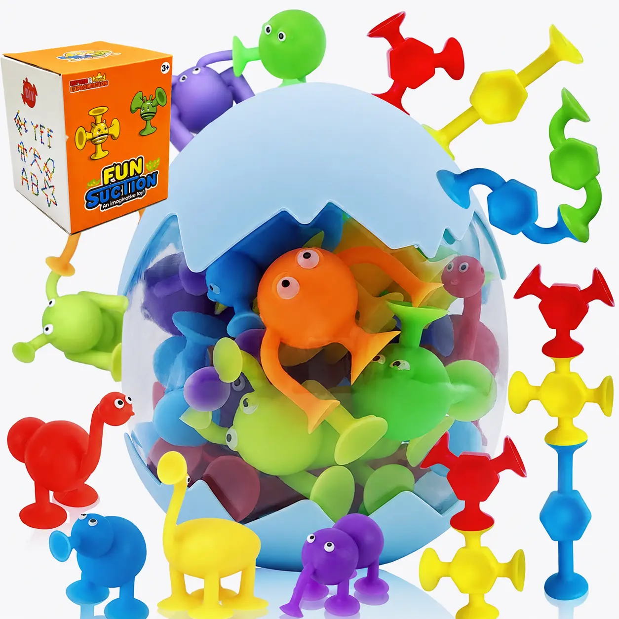 27pcs Colorful Suction Connector Toys – Creative Building & Construction Playset