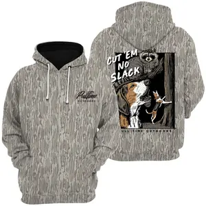 Pull Time Outdoors Hunting Shirt, Cut ’Em No Slack Raccoon Hunting Dog Camo T-Shirt, Sweatshirt, Hoodie with Tree Print, Long Sleeve Outdoor Hunting Pullover