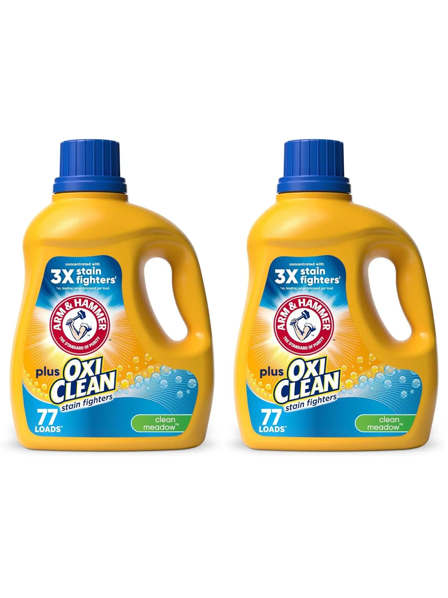 ARM & HAMMER Plus OxiClean Ultra Stain Fighters Liquid Laundry Detergent | Stain Remover for Clothes, Fresh Scent, 122 Loads, 158.6 fl oz