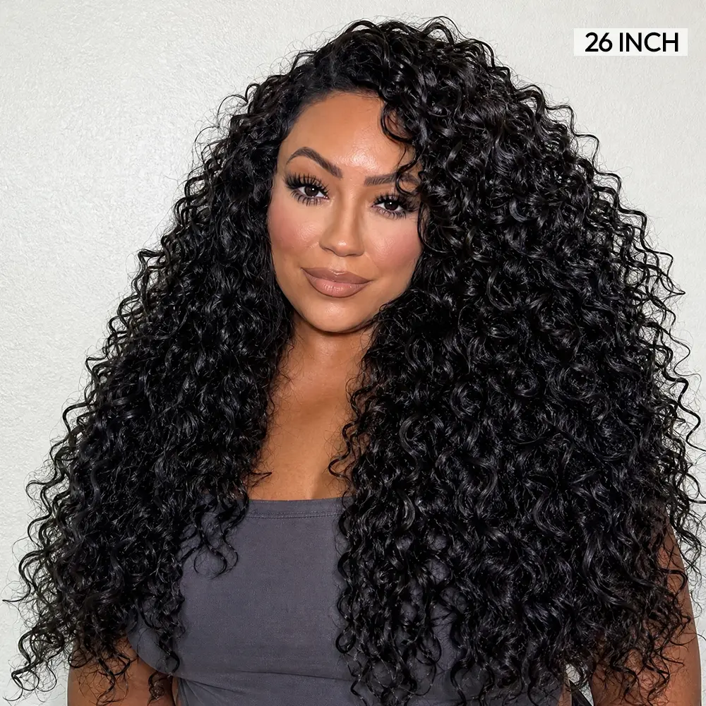 [NEW]CurlyMe 3 In 1 Half Wig Indian Curly Glueless Install Half Wig Thick & Bouncy Seamless Flip Over Wig with Defined Curls & Drawtring Beginner Friendly #summerwins