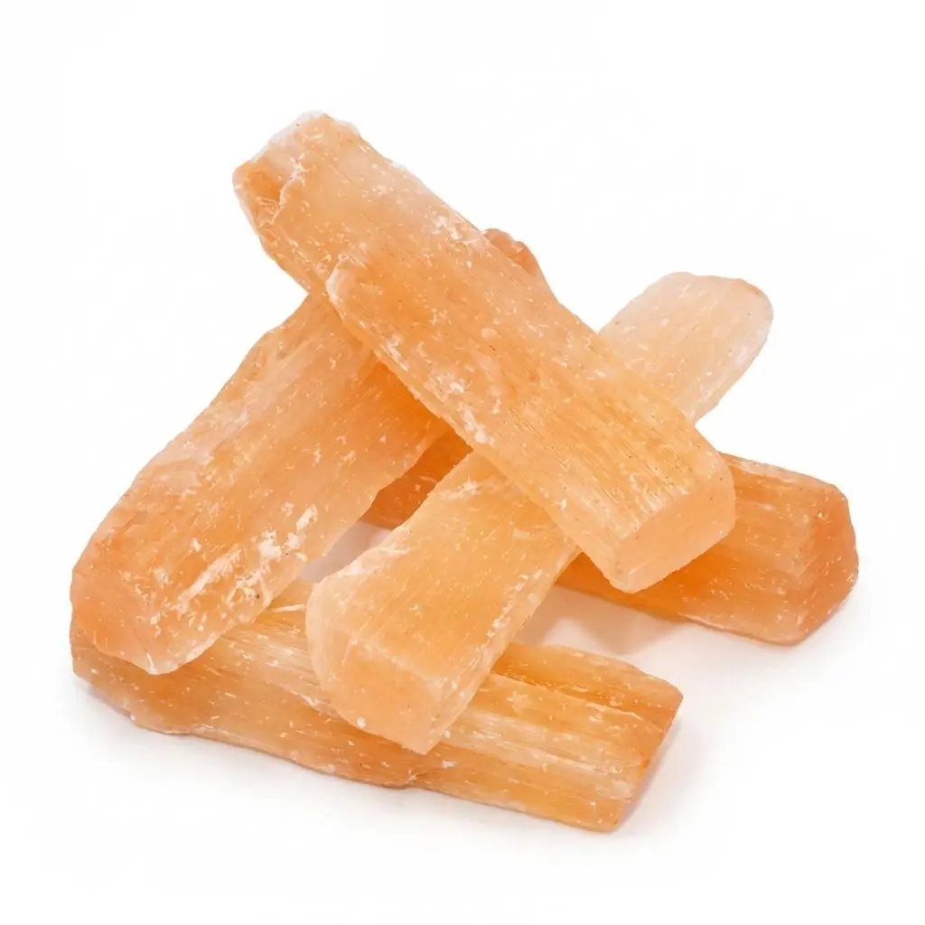 Orange Selenite Mini Sticks 5-Pack — Sacral Chakra Harmonizers Orange Selenite Mini Sticks 5-Pack — Sacral Chakra Harmonizers