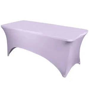 Stretch Spandex 6ft Rectangle Tablecloth Lavender Lilac - Durable Form-Fitting Table Cover