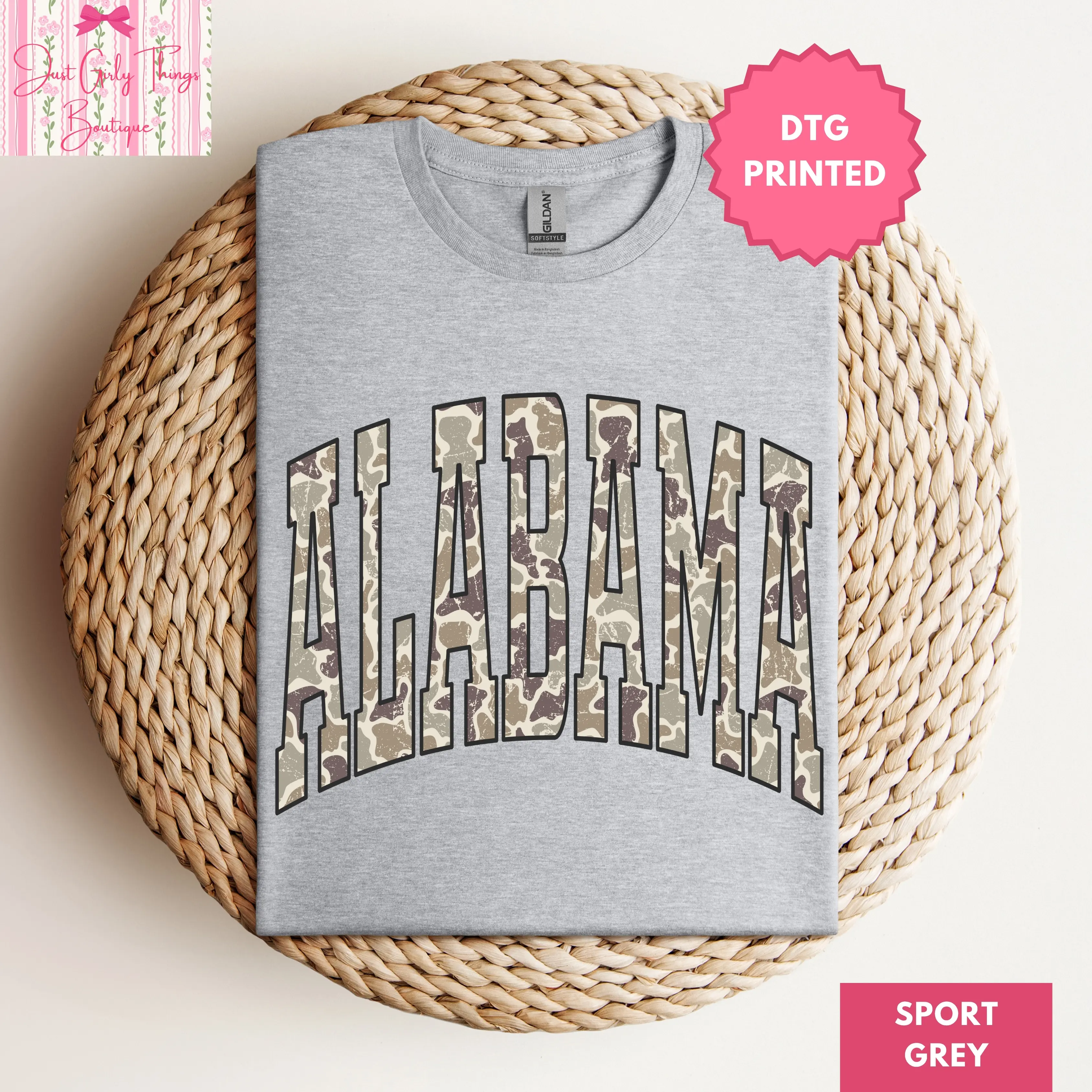 Distressed Vintage Camo State Shirt - All 50 States Available - Gildan 64000 Softstyle Tee - Camouflage State Shirt, Camo States Shirt, Camouflage States Shirt, Preppy Western Tshirt, Camo Tee, Camouflage Tee, Camo State Shirt, Country Concert Tee,