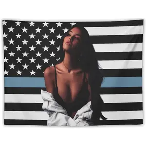 Tapestry  Madison Music Beer Flag Tapestry Soft Flannelette Modern Stripe Design Decorative Wall Art for College Dorm Living Room Party Decoration Starry Sky Pattern Home Textile