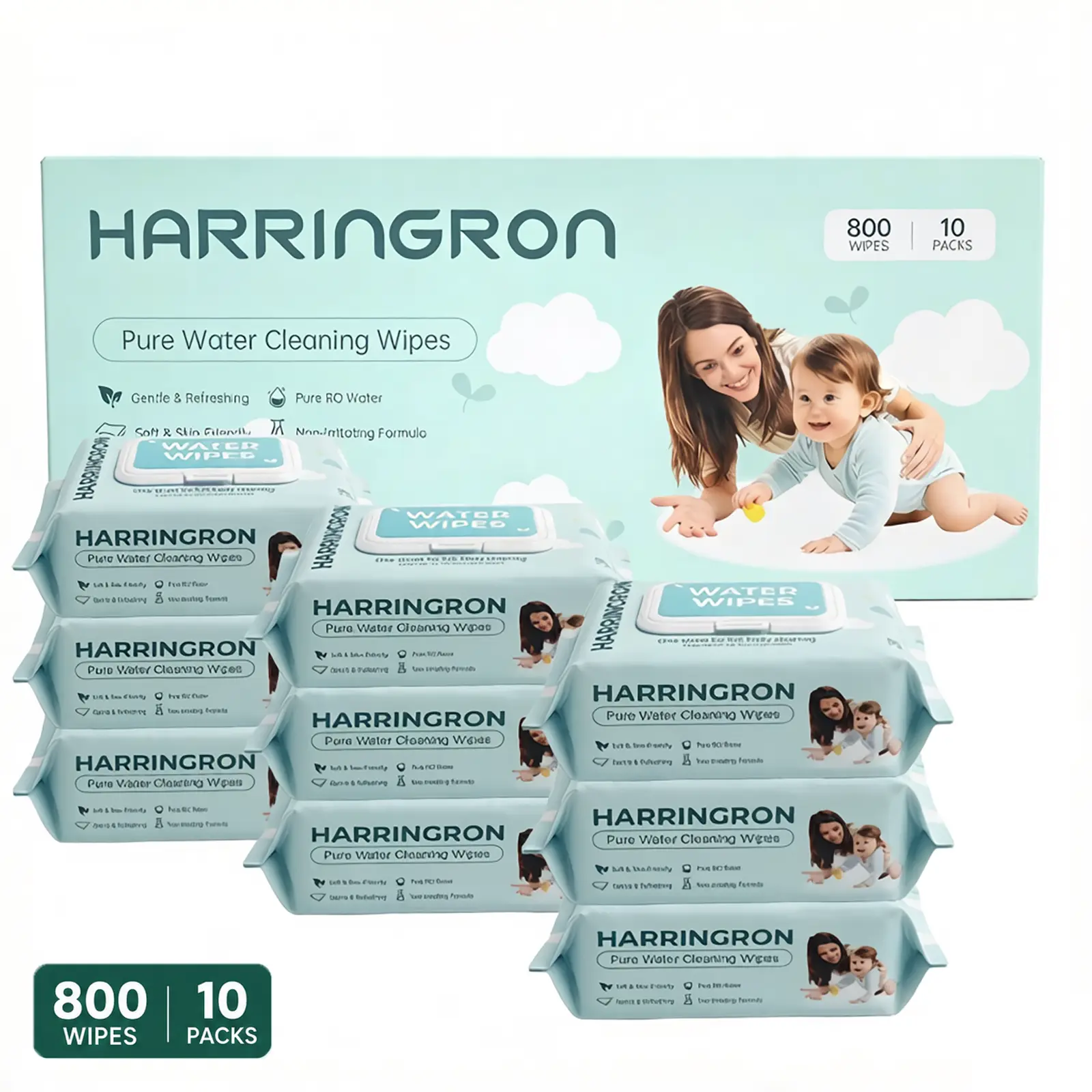800 Count Baby Wipes, Unscented Gentle Cleaning Wipes for Newborns and Kids, Soft Sensitive Skin Wipes, Moisturizing Infant Wipes for Diaper Changing, Baby Care Essentials for Home and Travel