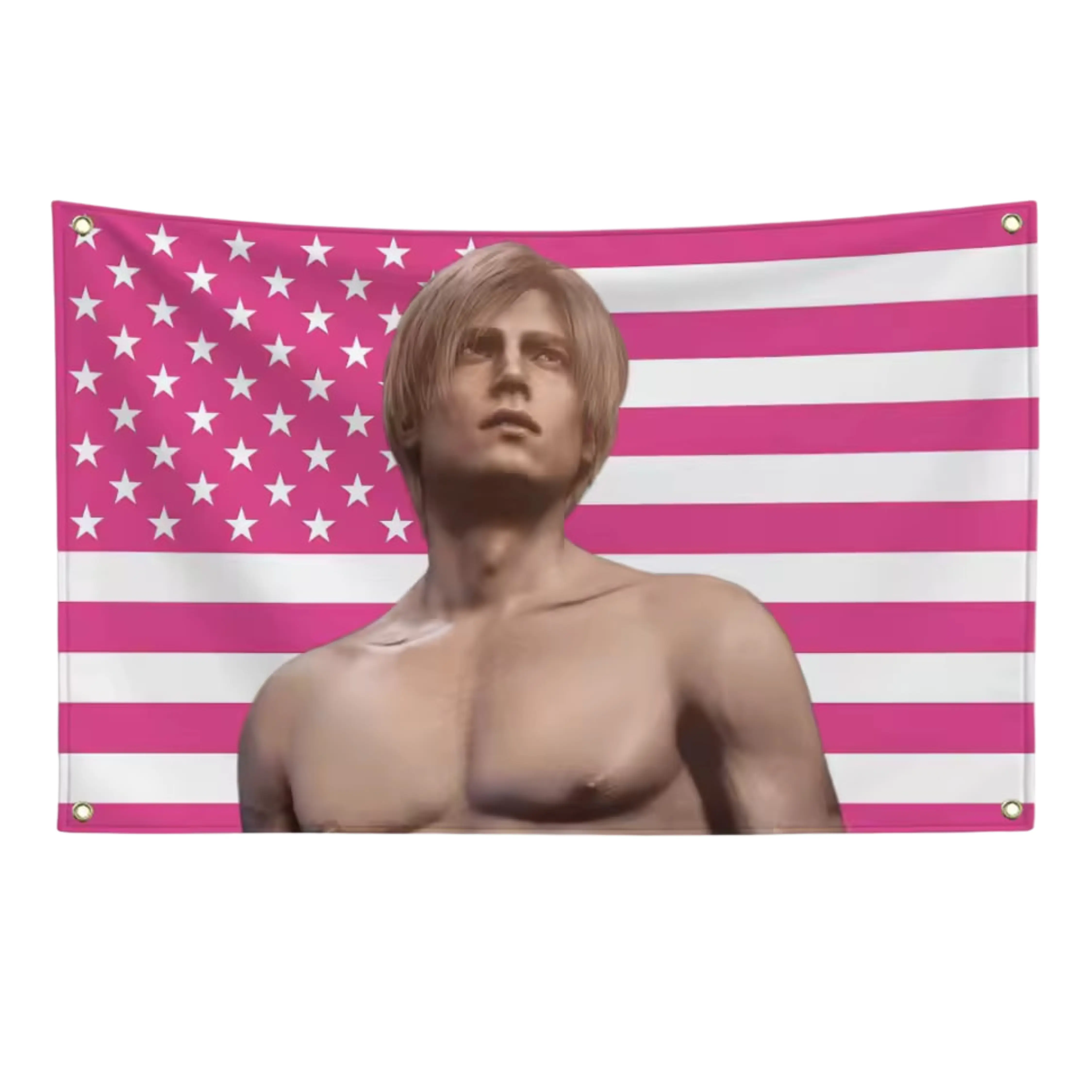 Leon S. Kennedy 2026 Flag, Leon Kennedy Pink Flag, Leon S. Kennedy RE9 Video Game Indoor Wall Tapestries Decor Home Decor Supplies