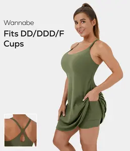 Halara Everyday Softlyzero️ plushBackless 2-in-1 Activity Dress-Wannabe-DD/DDD/F Cups