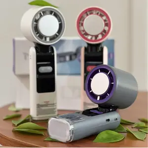 Portable handheld turbo fan, 5 wind speeds, battery-powered, personal hand fan and air turbocharging technology cooling fan, outdoor travel